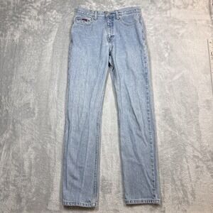 Vintage Tommy Hilfiger Flag Jeans‎ Women 7/32 Mid Classic Straight Spellout 90s